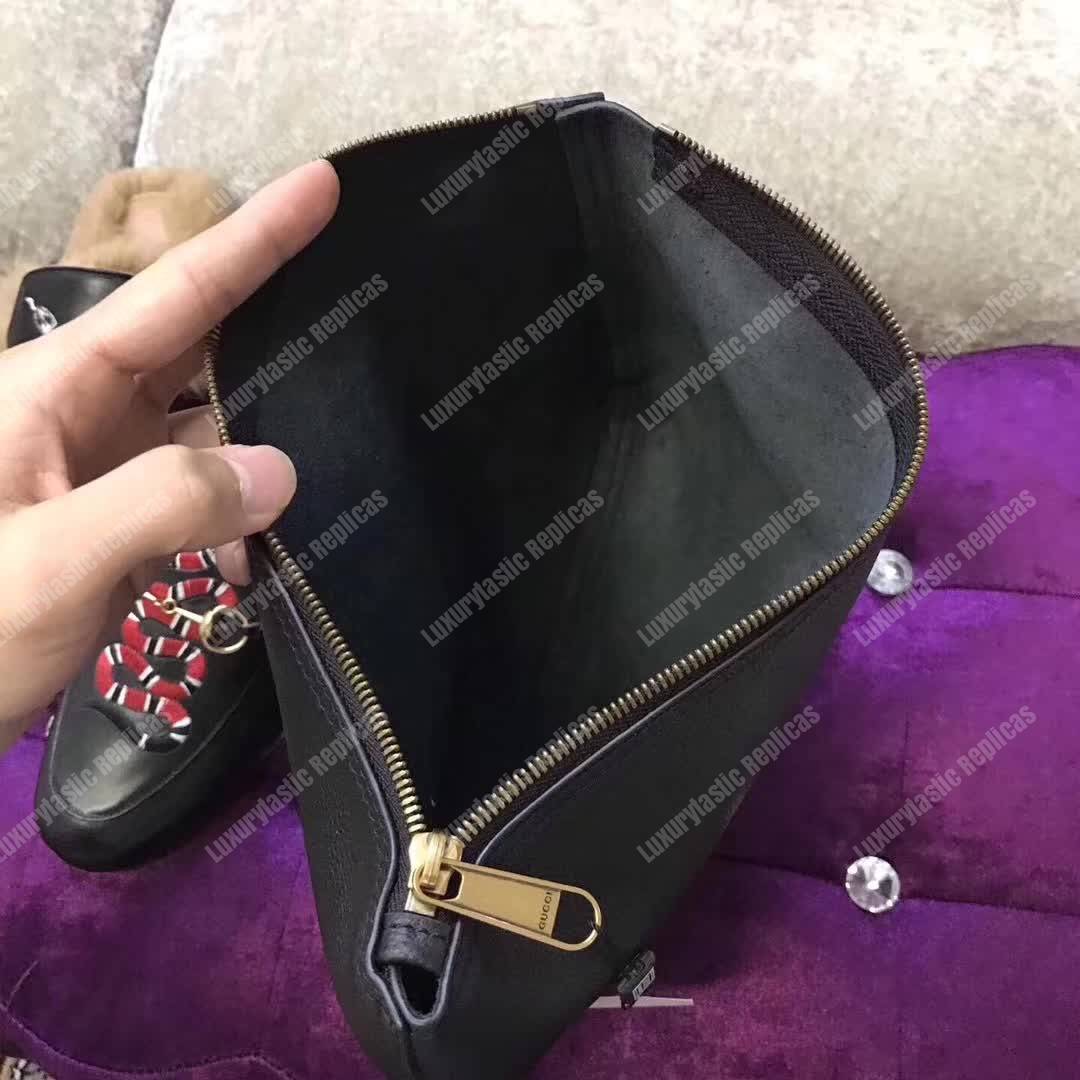 G*u*i print leather medium portfolio black