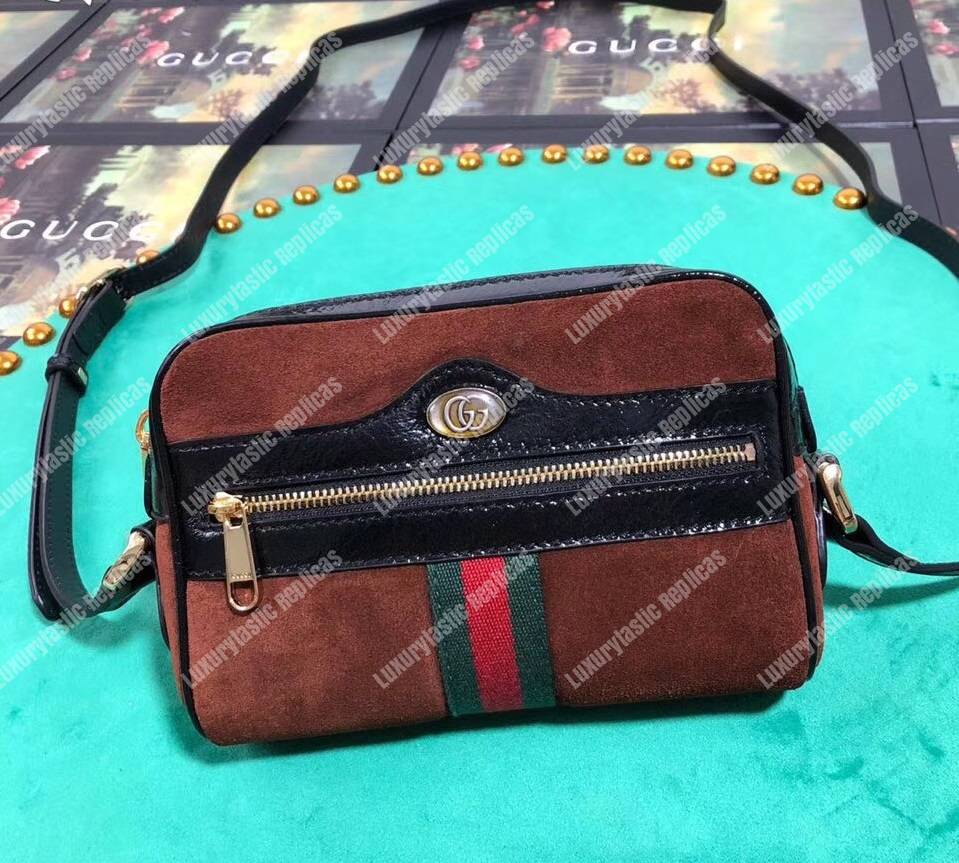 G*u*i ophidia suede mini bag chesnut