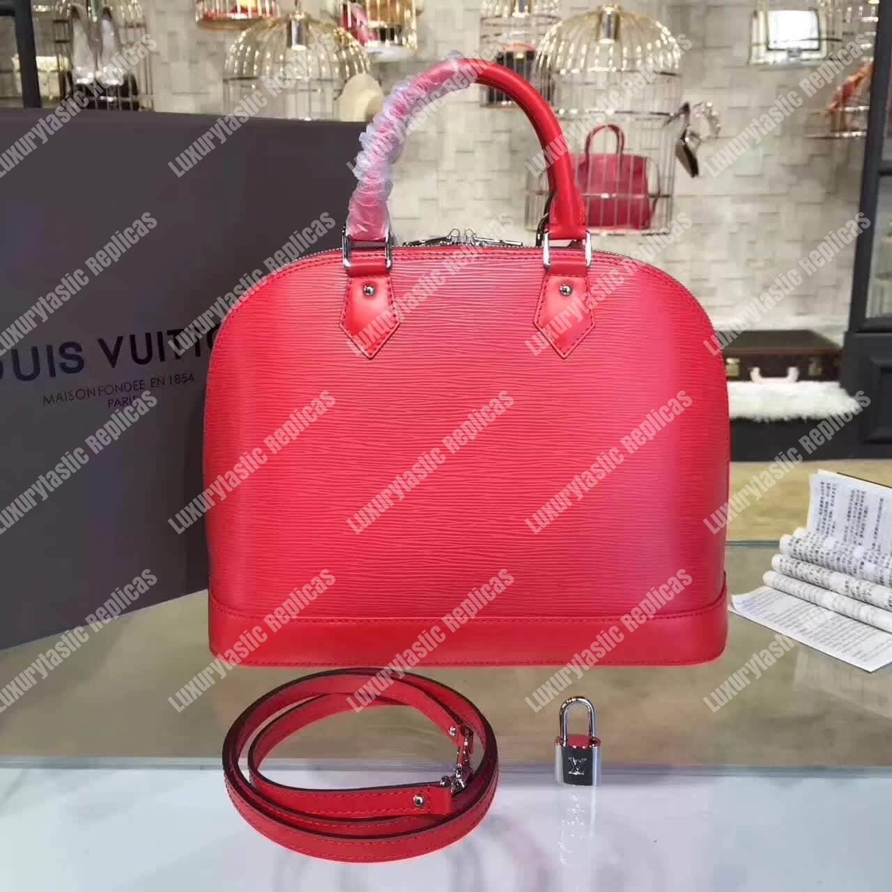 LV Alma PM Epi Leather Coquelicot