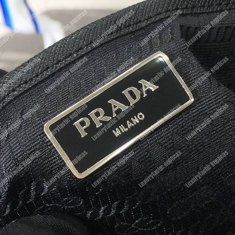 Pra*a black nylon backpack red