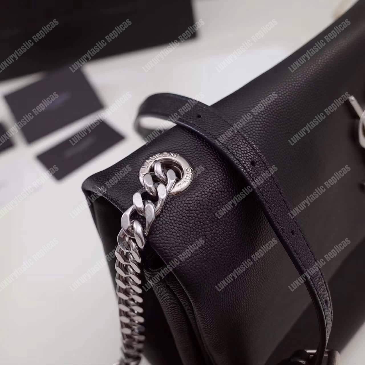 Saint Laurent Medium West Hollywood Black Textured Leather