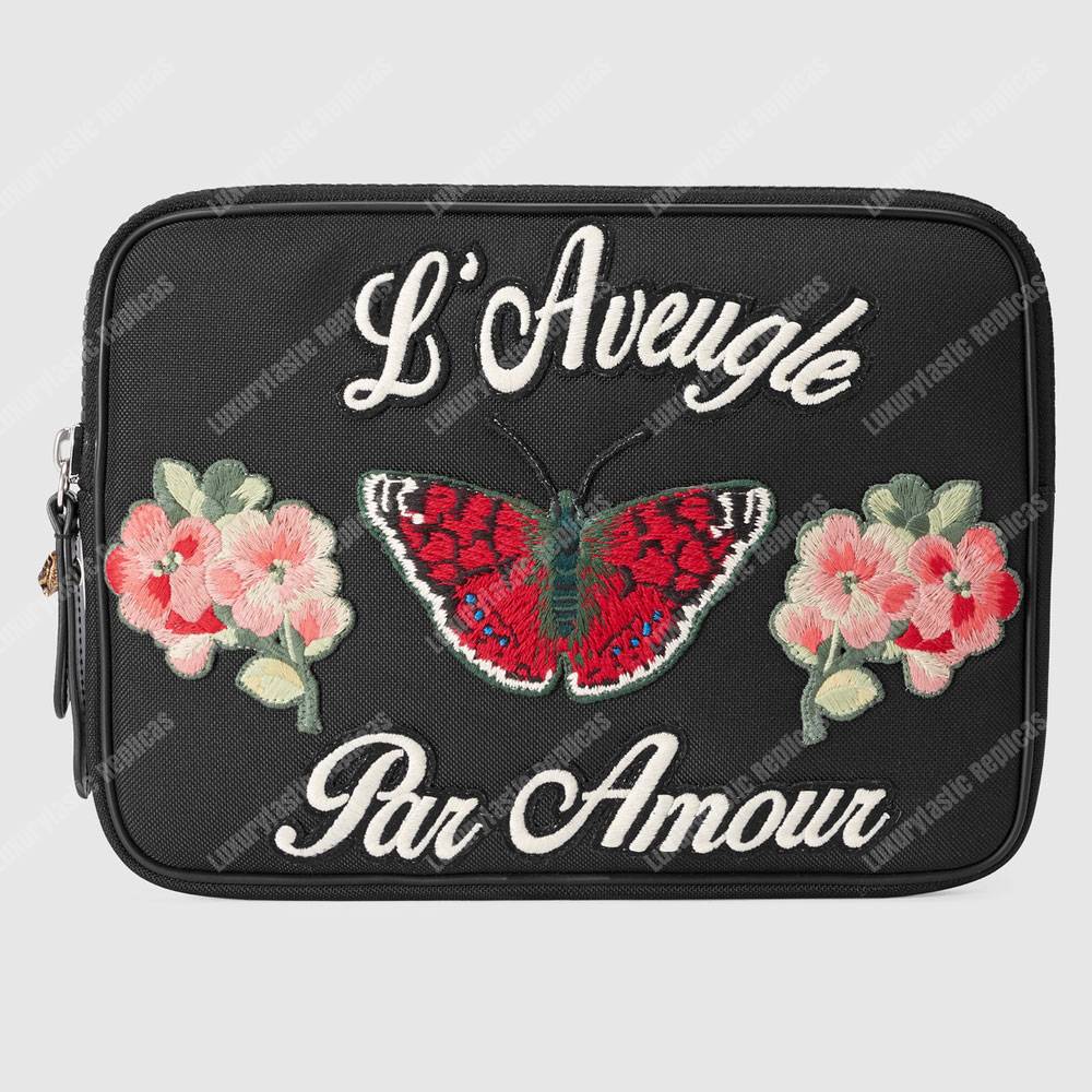 G*u*i techno canvas tablet case with embroidery butterfly