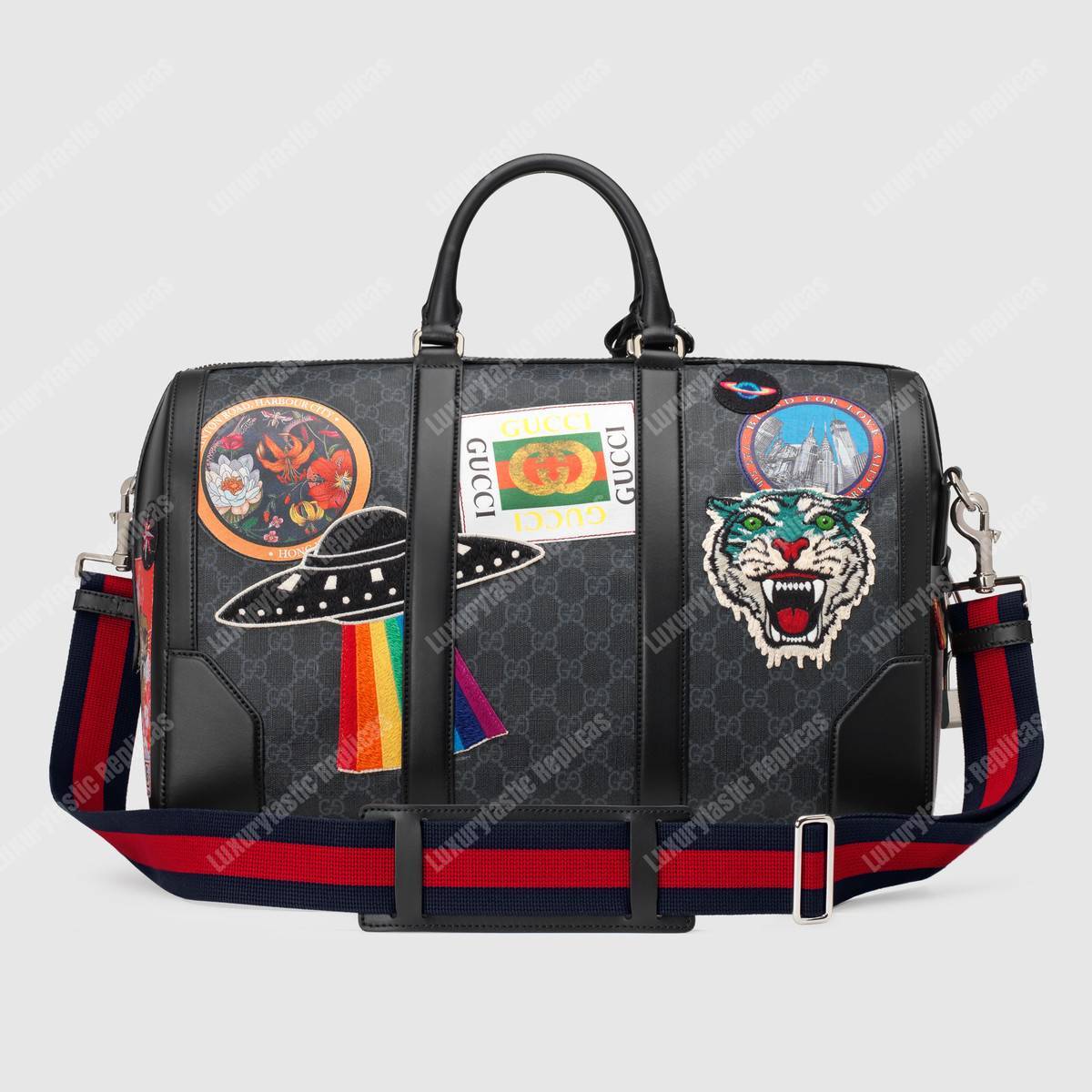 G*u*i night courrier soft gg sup*e carry-on duffle
