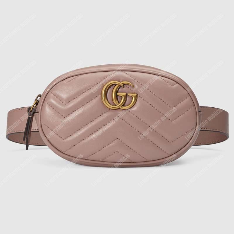 G*u*i gg marmont matelassé leather belt bag dusty pink