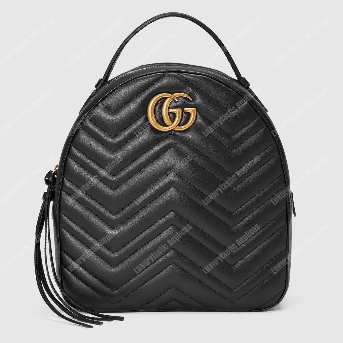 G*u*i gg marmont quilted leather backpack black