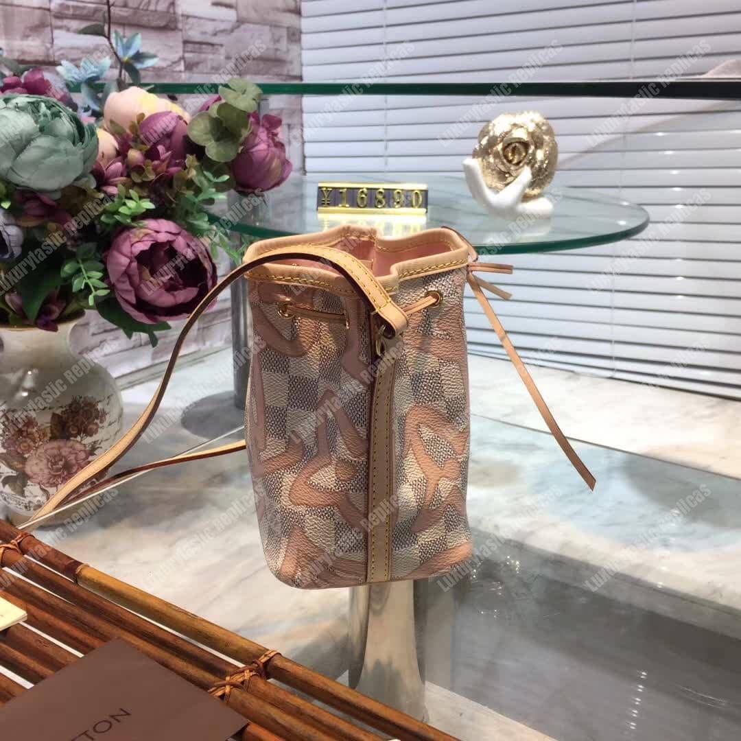 LV Nano Noe Shoulder Bag Damier Azur Canvas