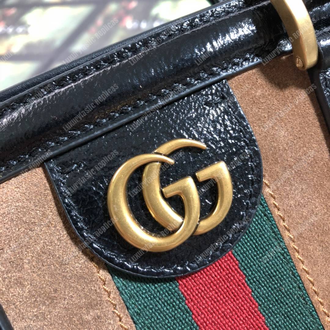 G*u*i re(belle) medium shoulder bag suede brown