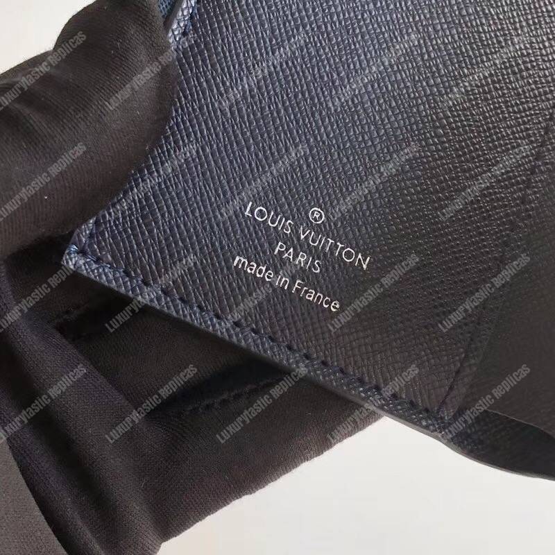 LV Rivets Chain Wallet Epi Leather Navy