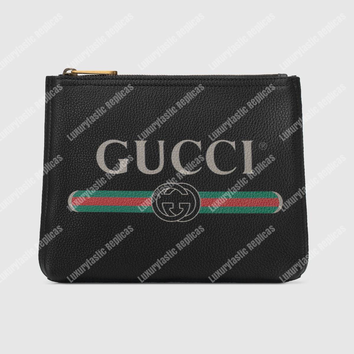 G*u*i print leather small portfolio black