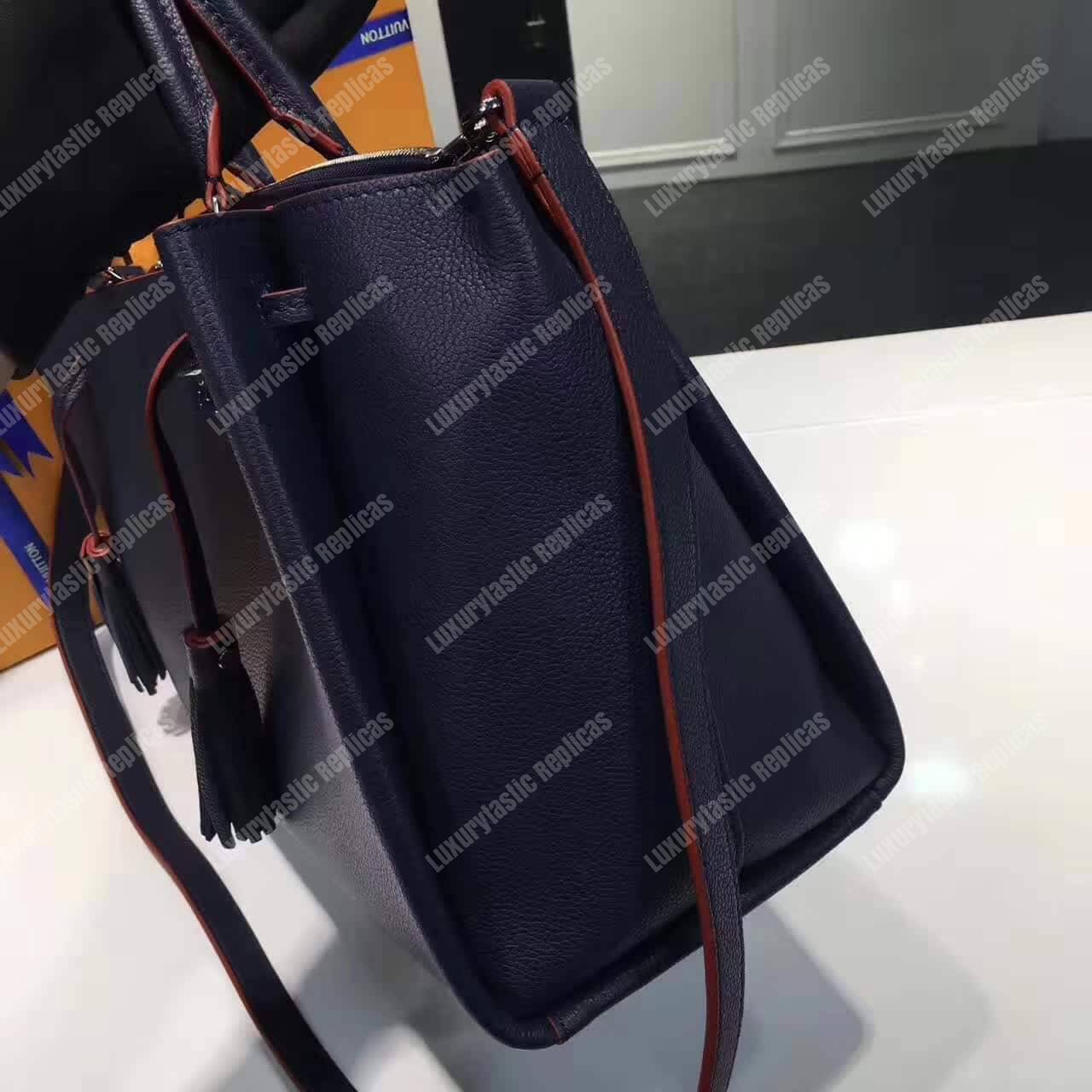 LV Lockmeto Handbag Luxury Leather Marine Rouge