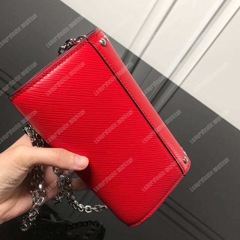 LV Twist Chain Wallet Epi Leather Red