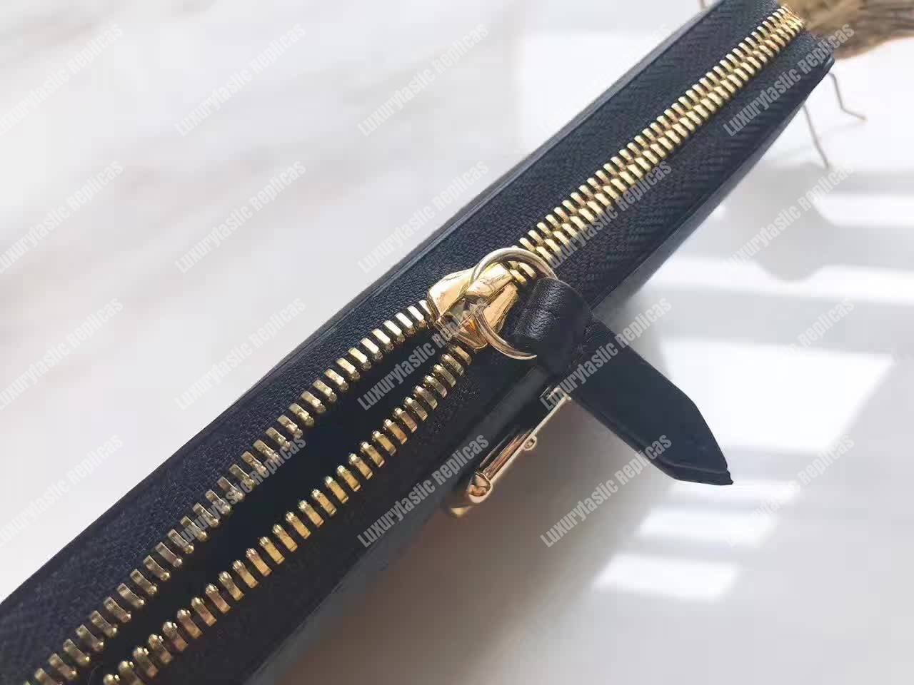 G*u*i sylvie leather zip around wallet black