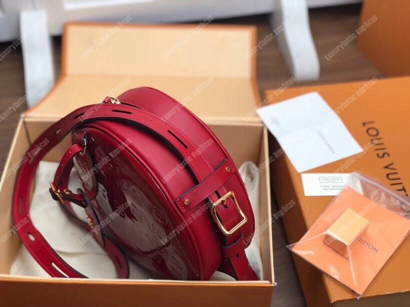 LV Boite Chapeau Souple Monogram Vernis Leather Rouge