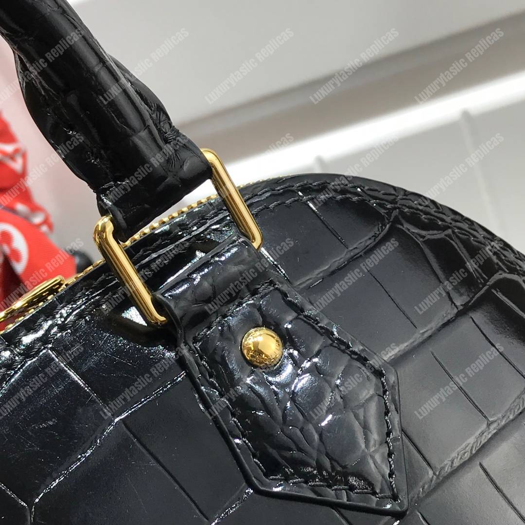 LV Alma BB Crocodilien Brillant Noir