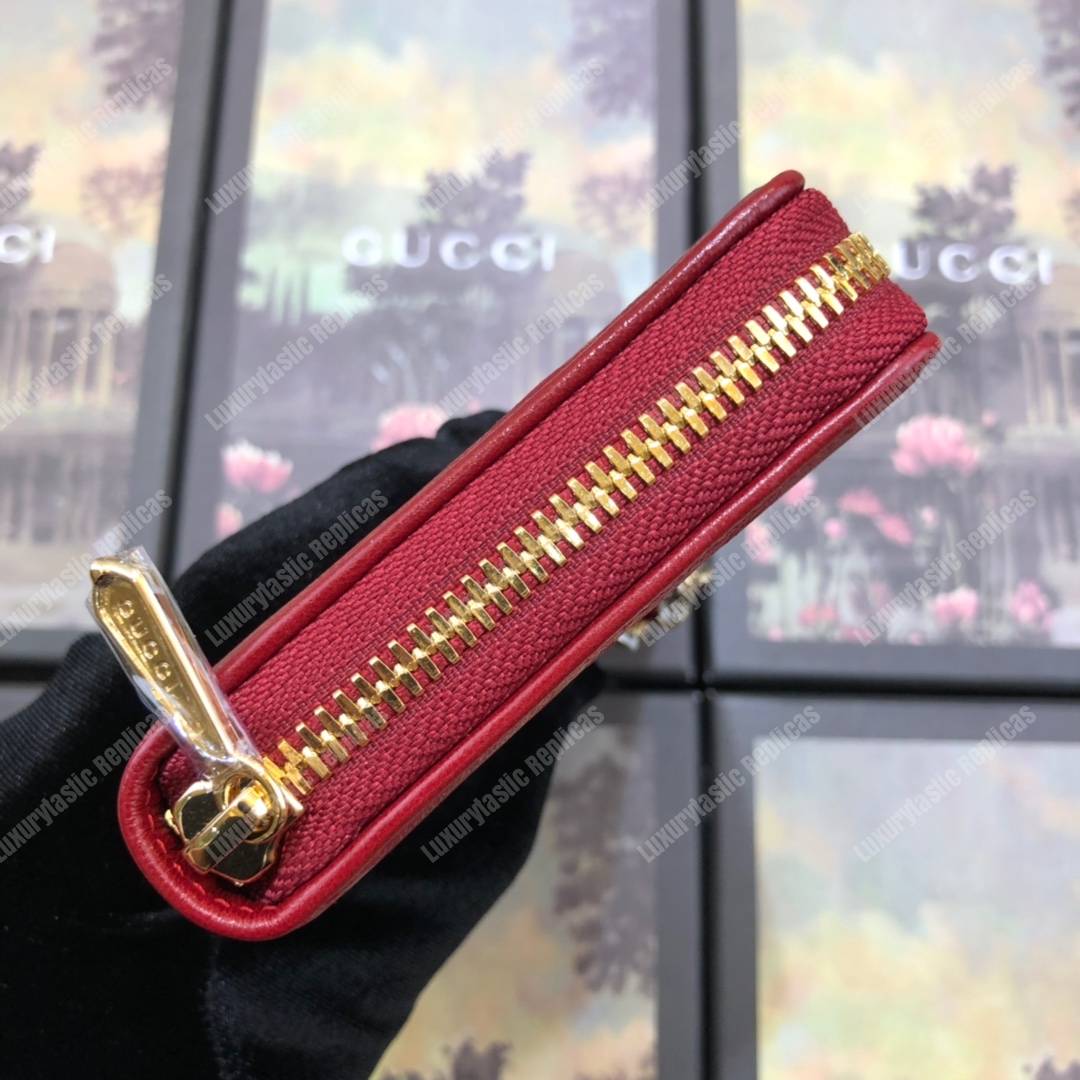 G*u*i rajah zip around wallet leather red