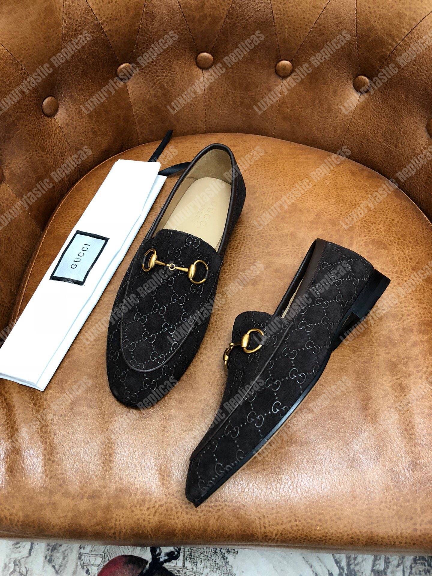 G*u*i jordaan gg velvet loafer brown