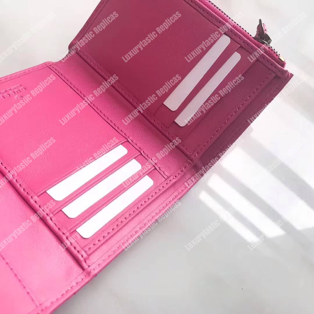 G*u*i gg marmont matelassé wallet bright pink