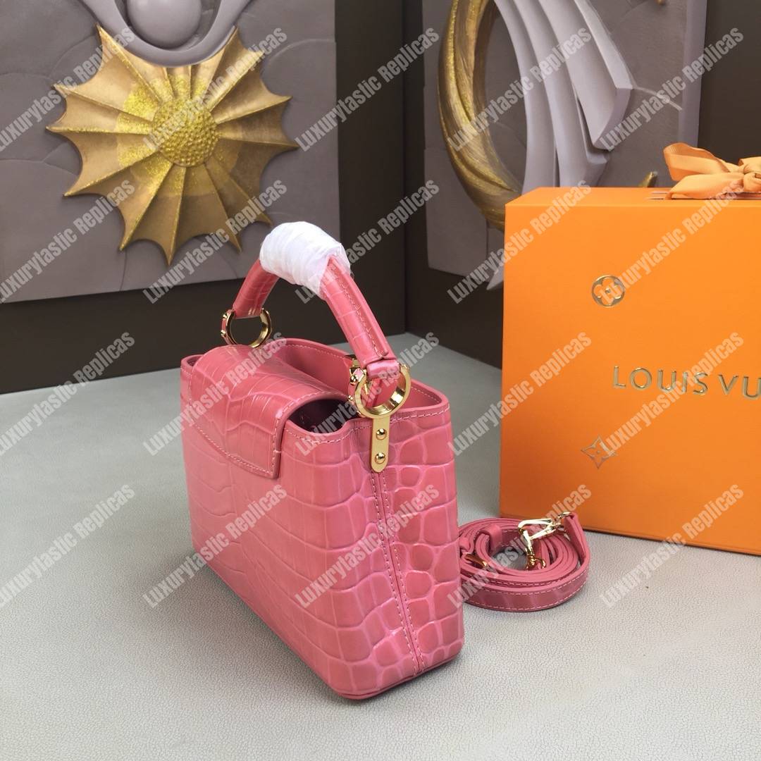 LV Capucines Mini Crocodilien Brillant Rose Tourmaline