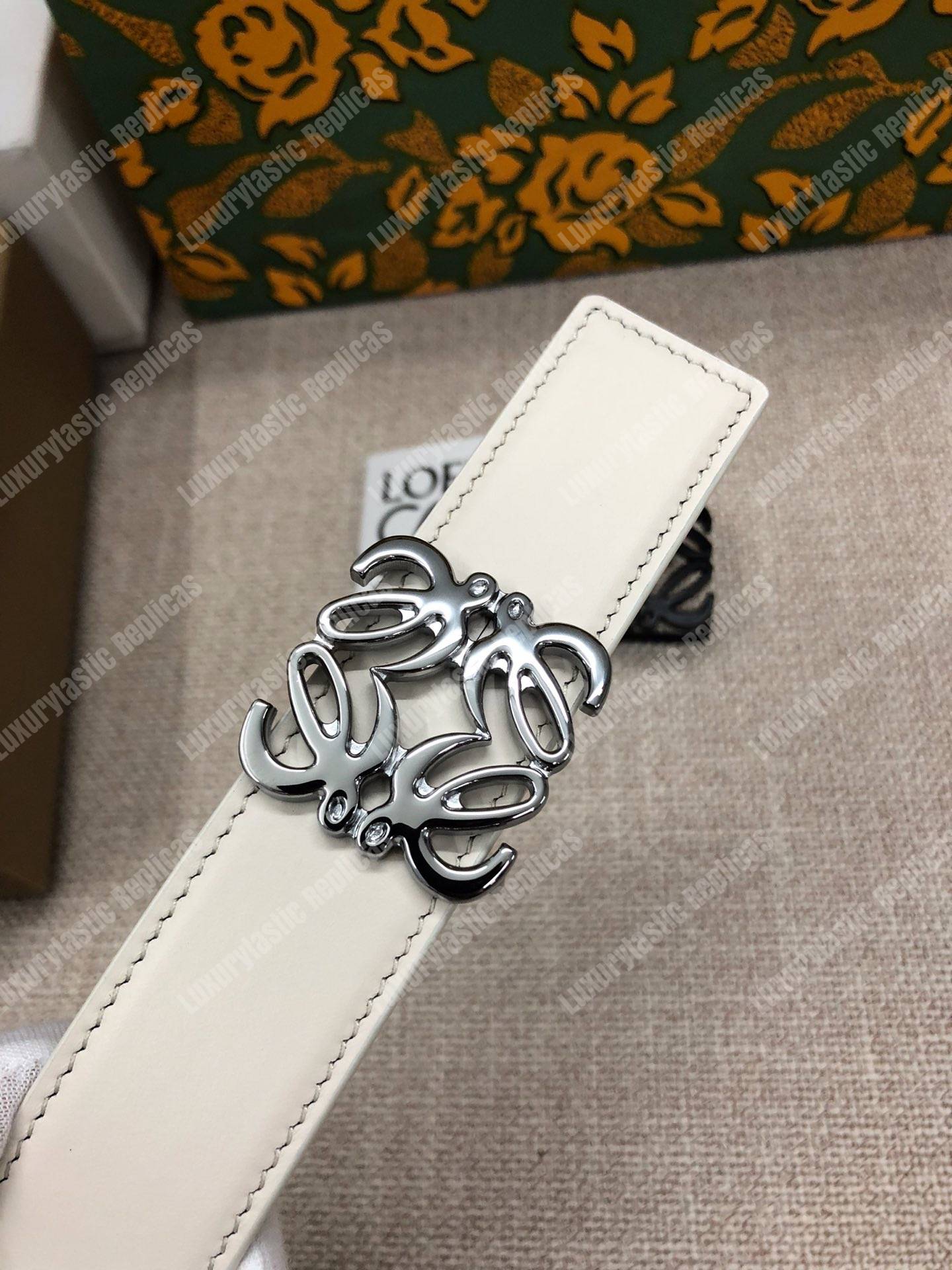 Loewe Anagram Belt 3.2Cm White