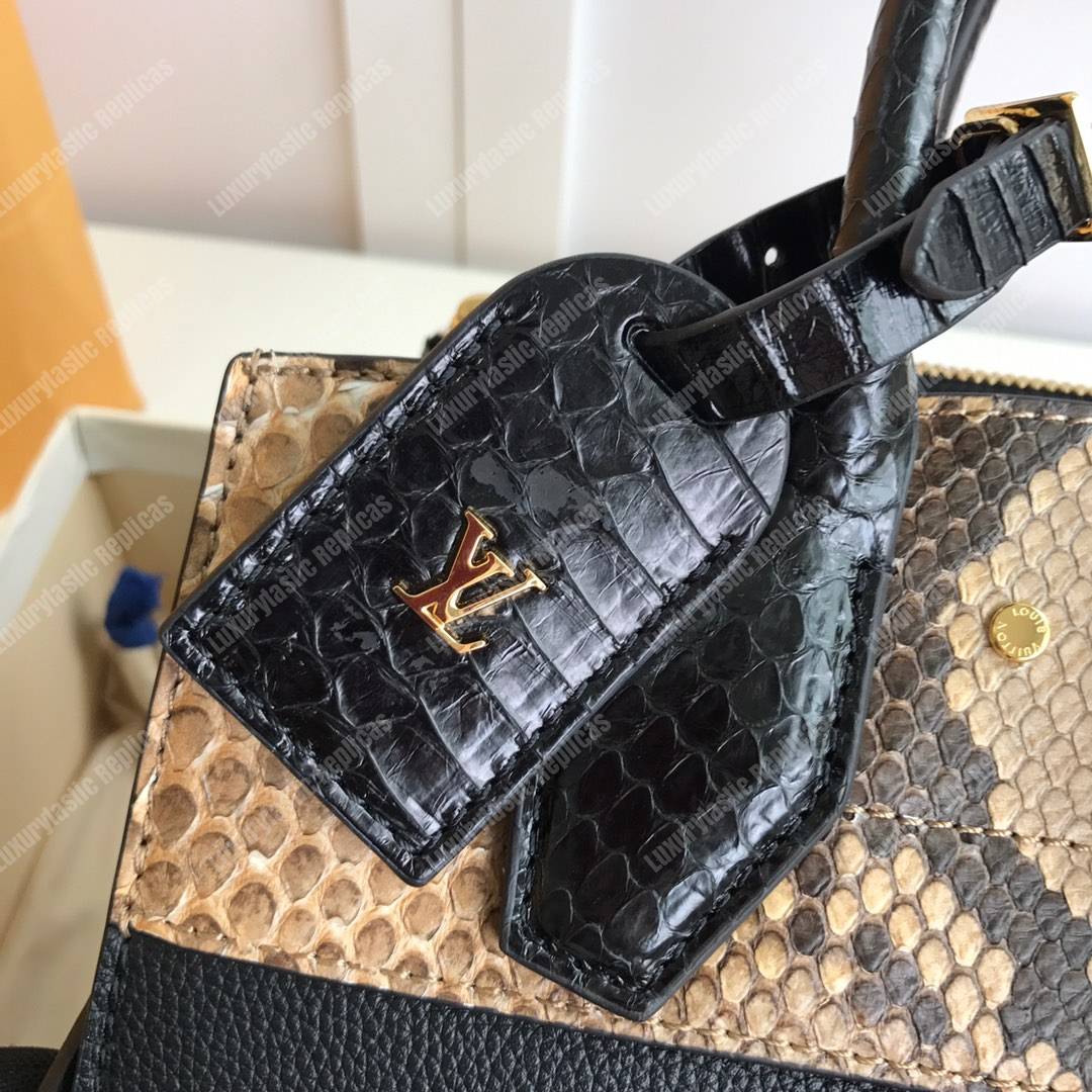 LV City Steamer PM Python Roccia Black