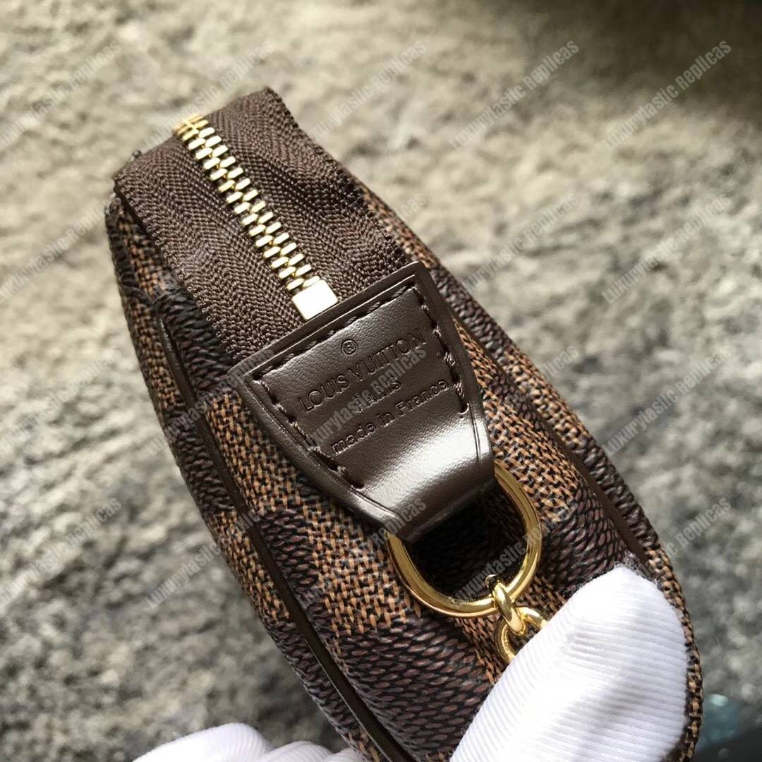 LV Eva Clutch Damier Ebene Canvas