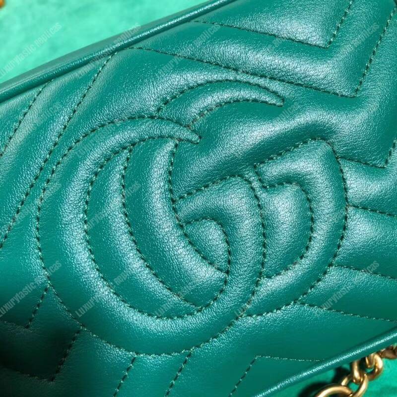 G*u*i gg marmont matelassé mini bag green