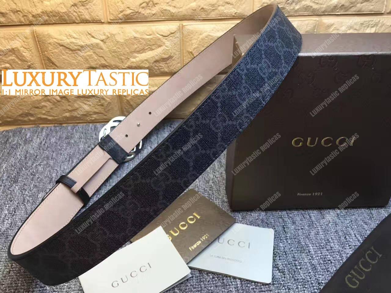 gg Sup*e belt with 2-color g buckle