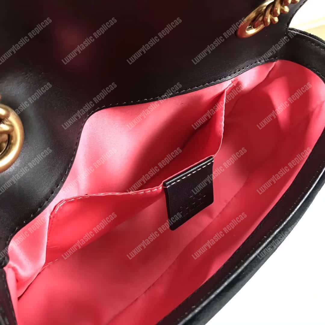 G*u*i gg marmont mini bag black velvet
