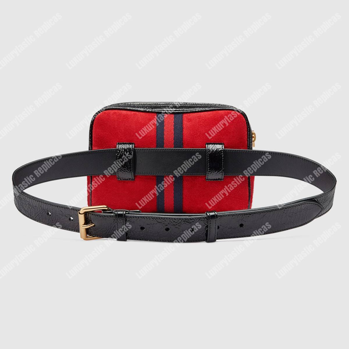 G*u*i ophidia suede small belt bag red