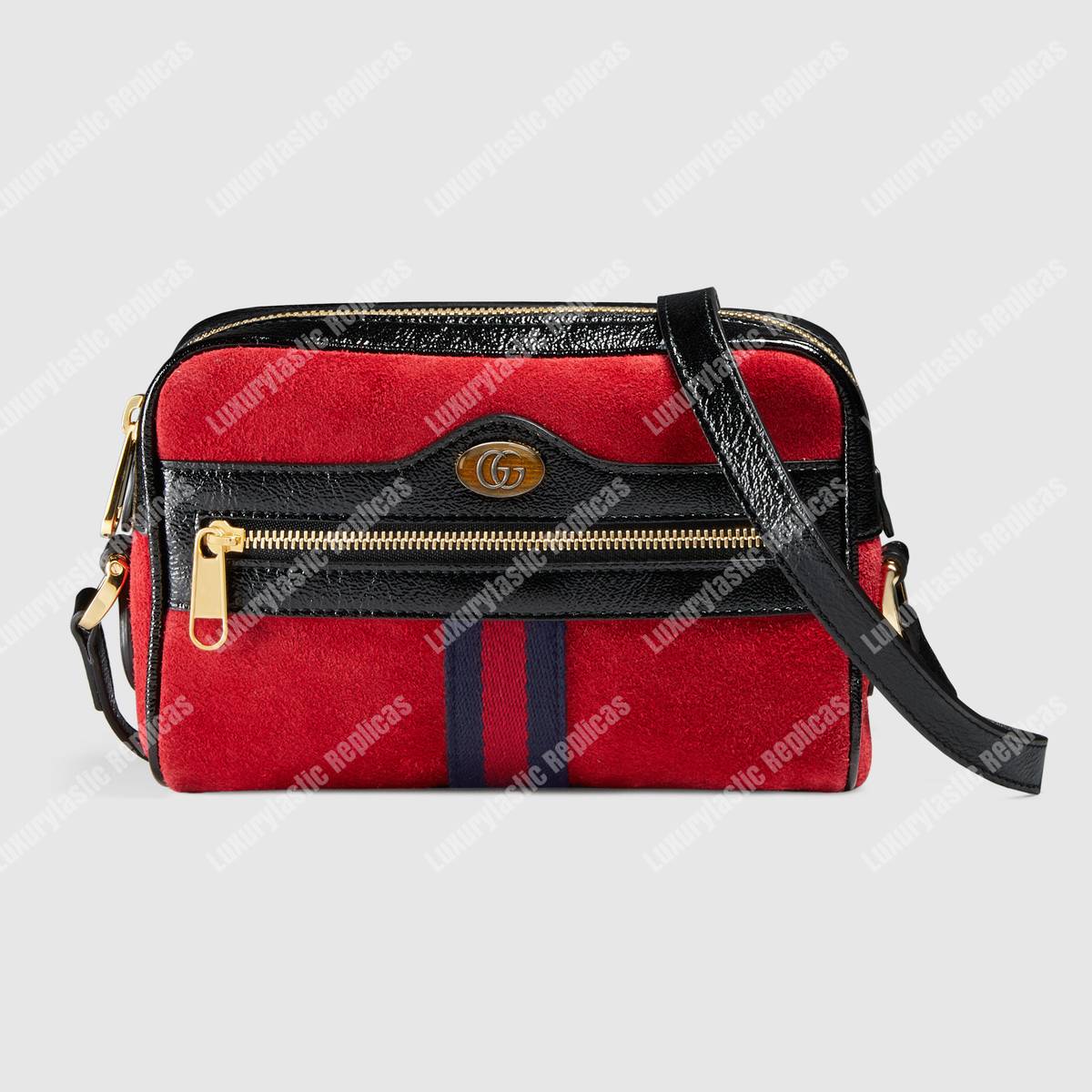 G*u*i ophidia suede mini bag red