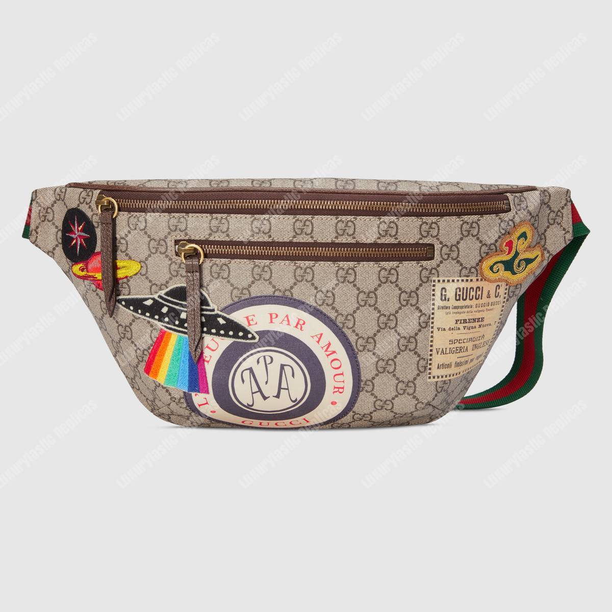G*u*i courrier gg sup*e belt bag beige/ebony