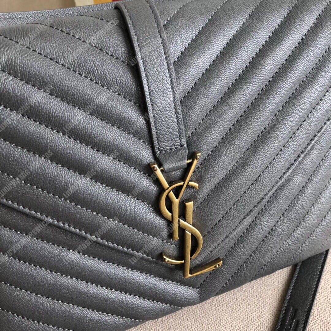 Saint Laurent Medium College Bag In Dark Anthracite