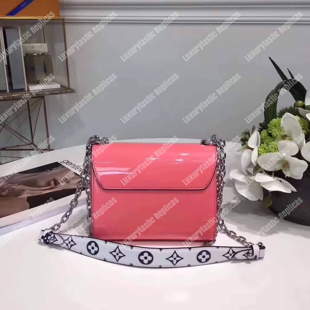 LV Twist PM Monogram Vernis Leather Rose Poudre