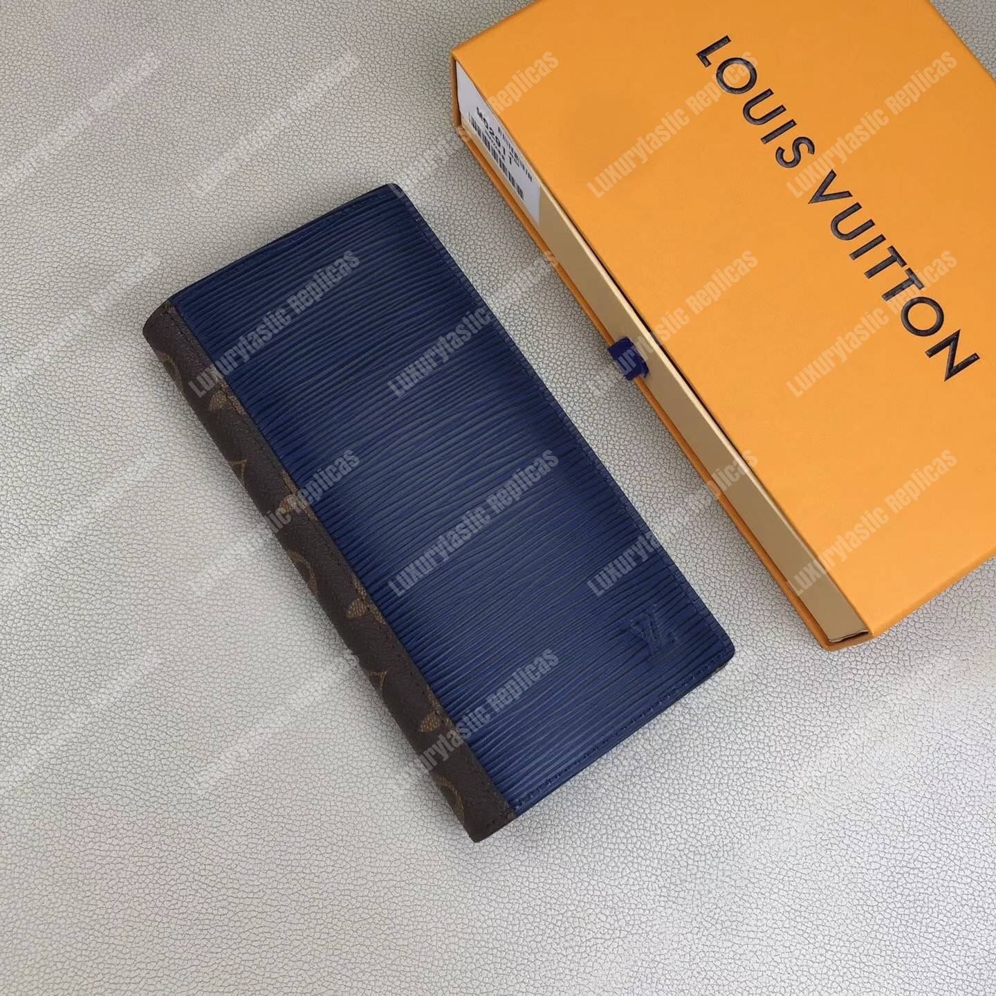 LV Brazza Wallet Epi Leather Blue