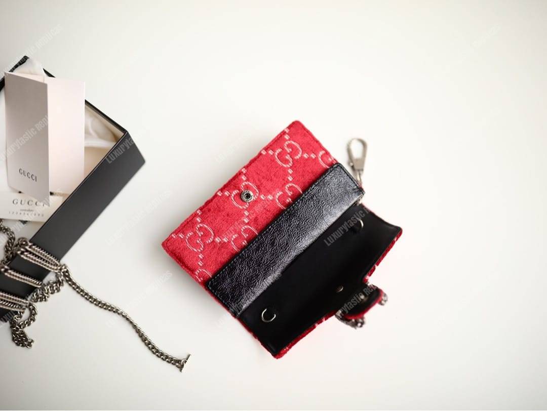 G*u*i dionysus gg velvet super mini bag red