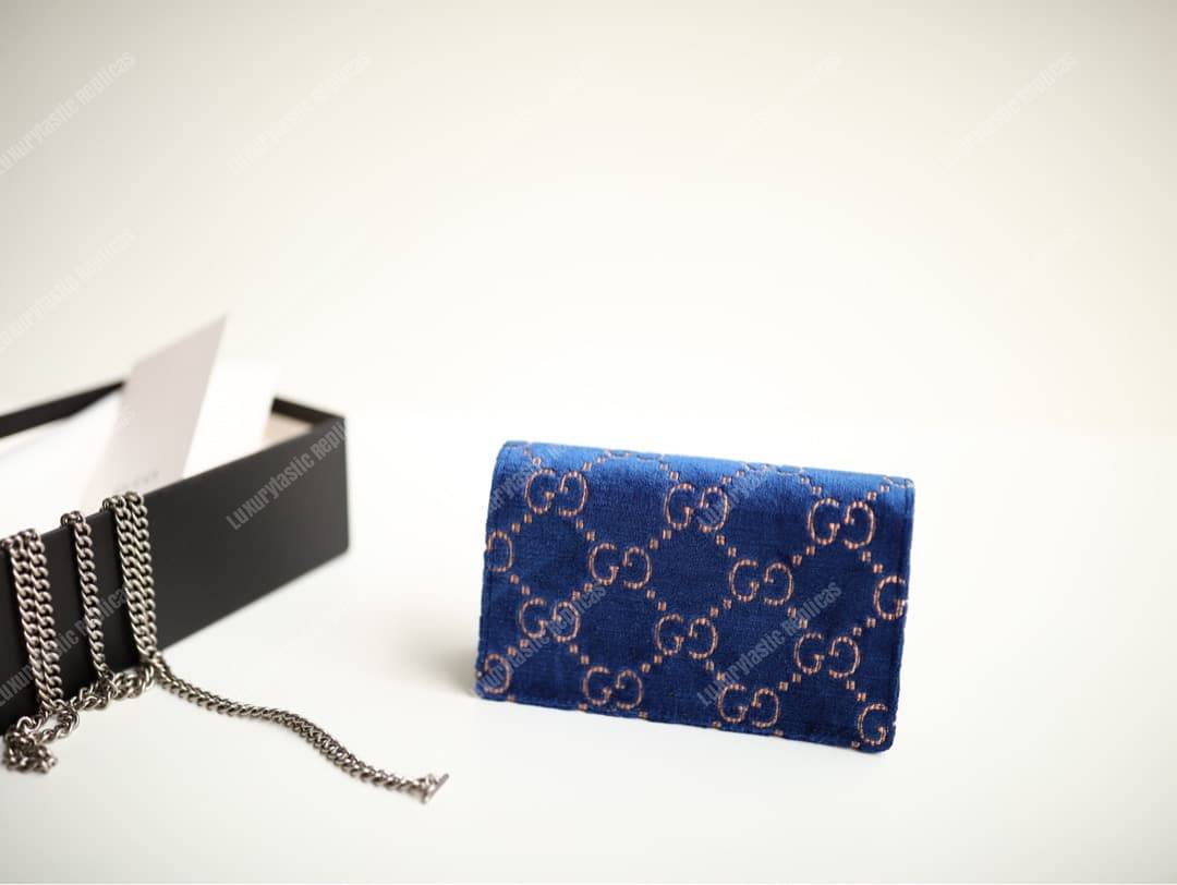 G*u*i dionysus gg velvet super mini bag blue