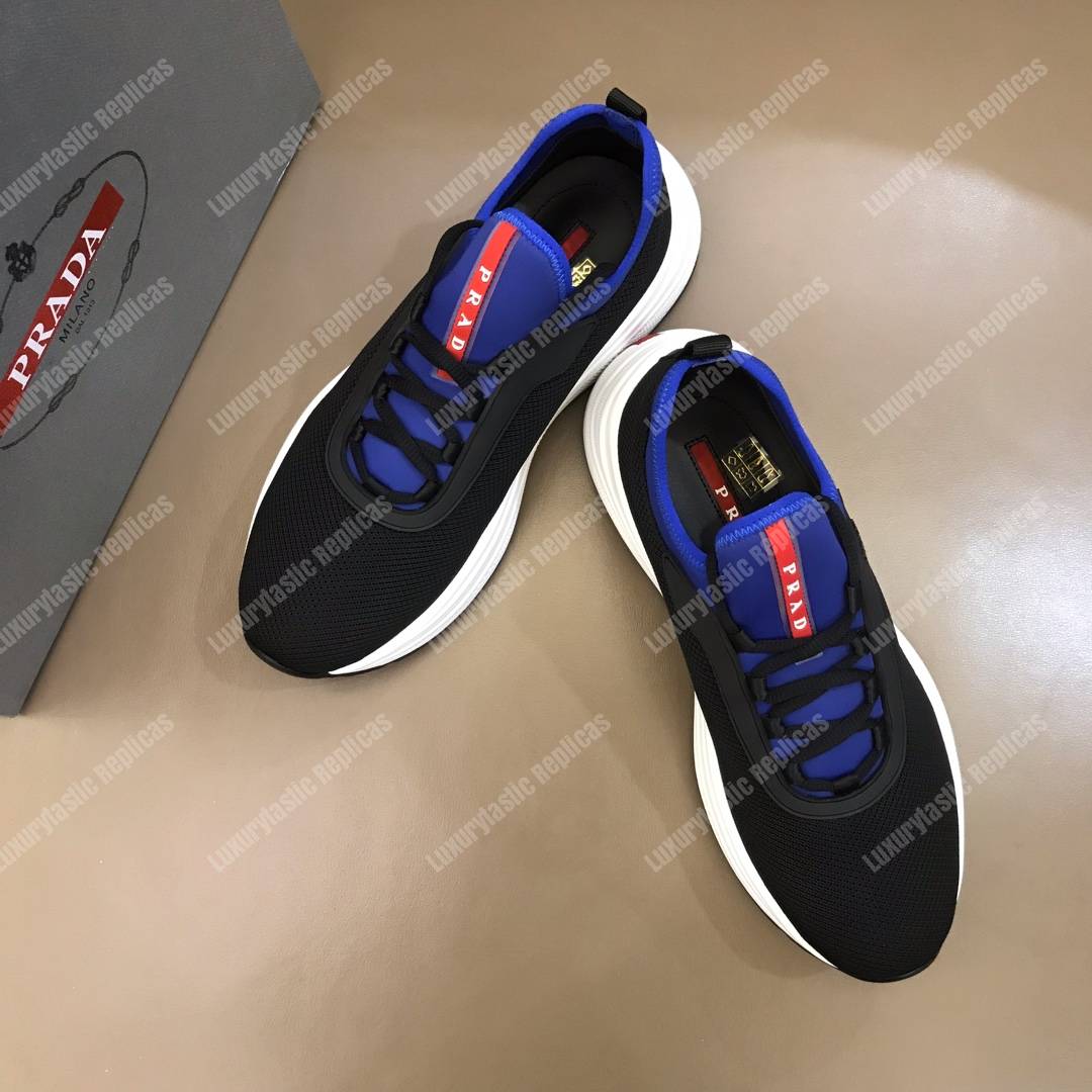 Pra*a mesh and neoprene sneakers blue