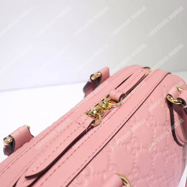 G*u*i signature small top handle bag light pink