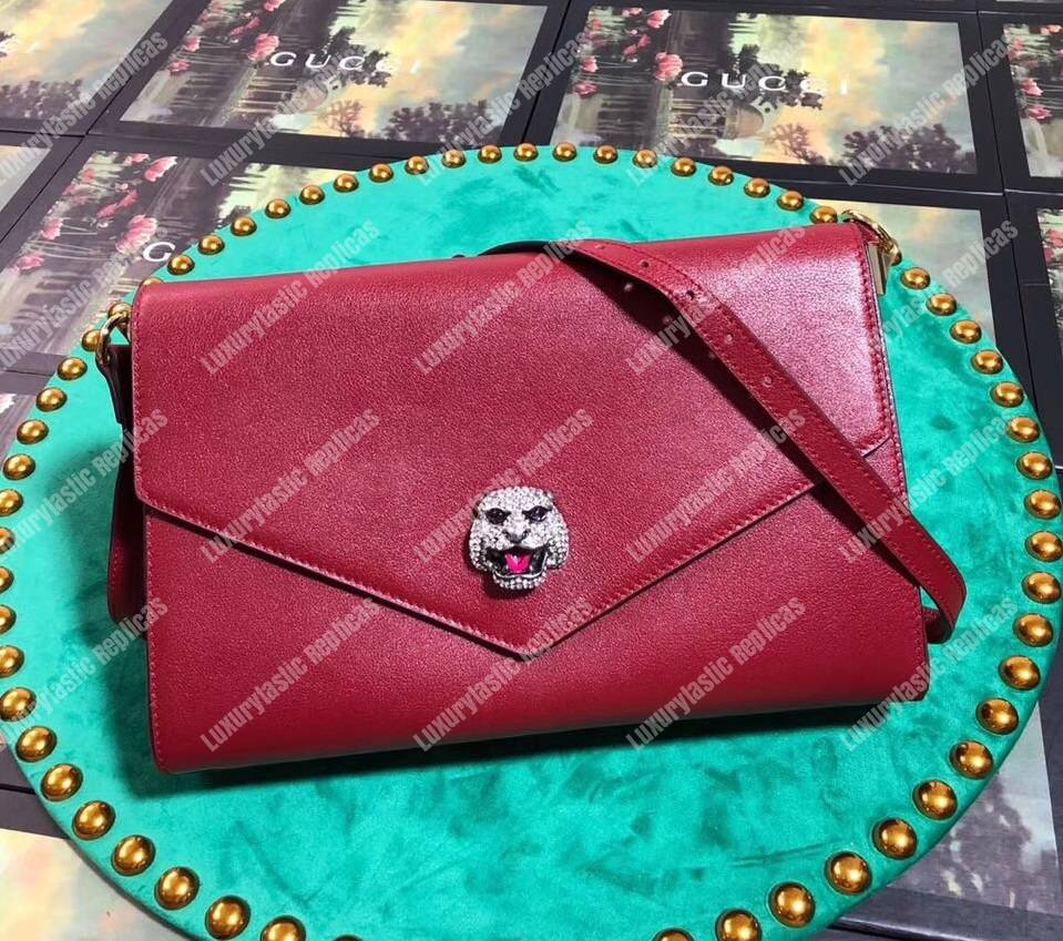 G*u*i medium leather shoulder bag red