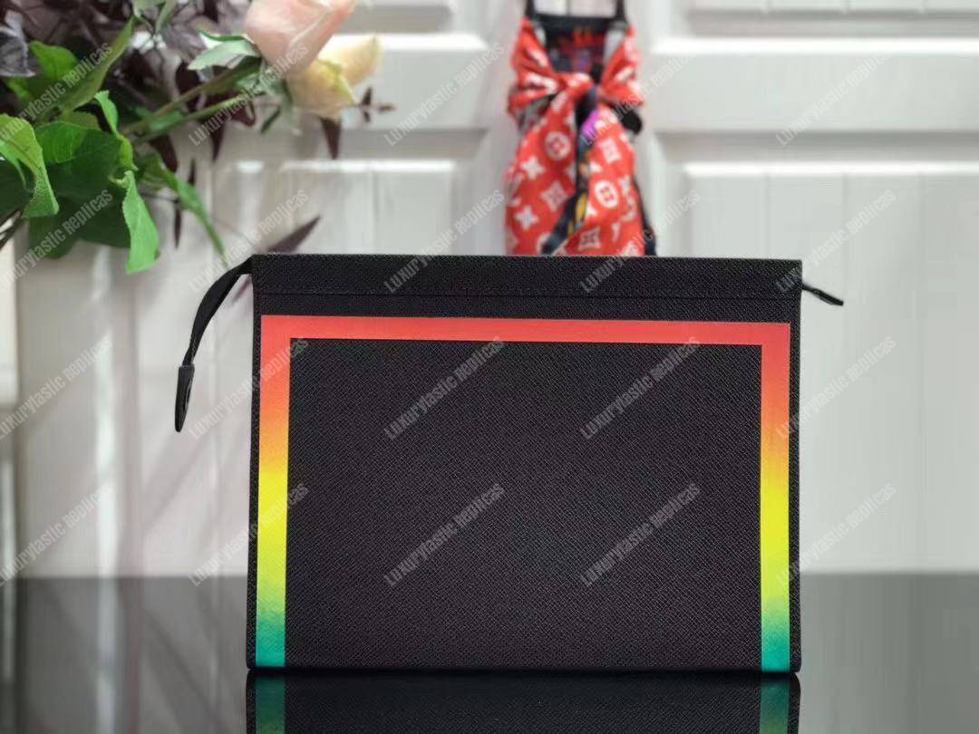 LV Abloh Pochette Voyage MM Taiga Leather