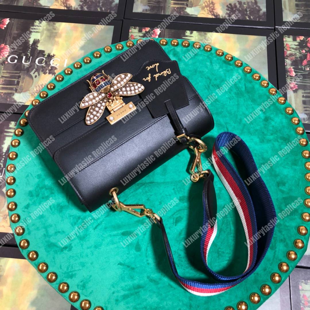 G*u*i queen margaret leather bag black