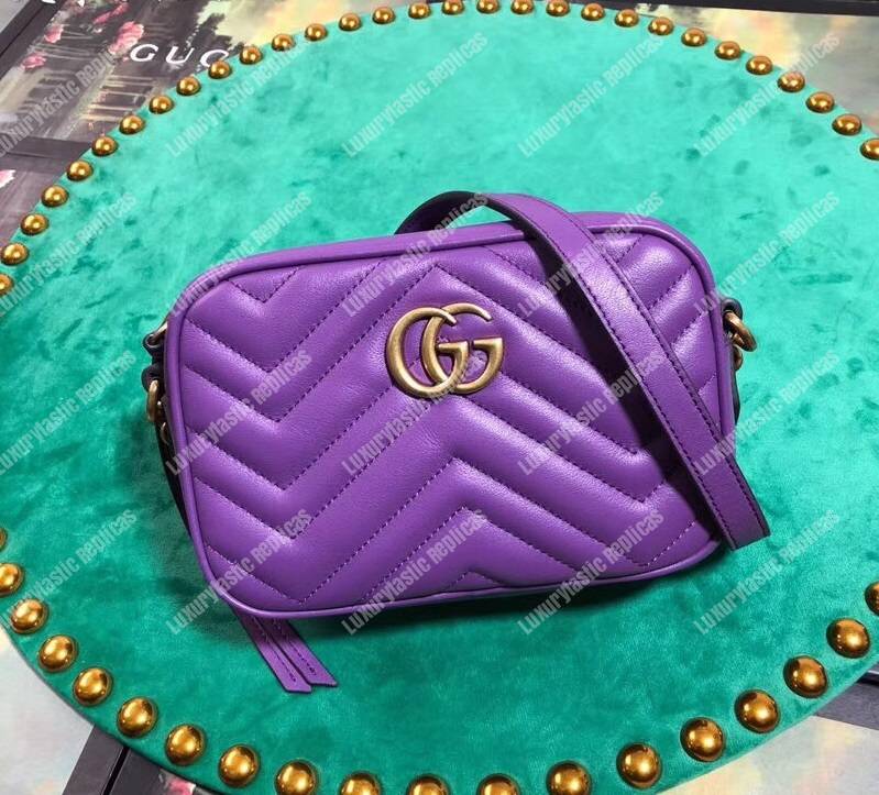 G*u*i gg marmont matelassé mini bag purple