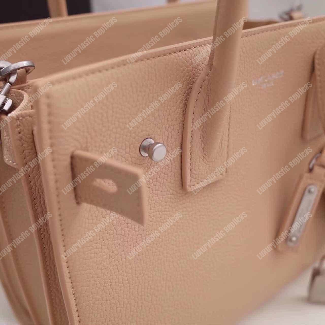 Saint Laurent Sac De Jour Baby Grained Leather Cream