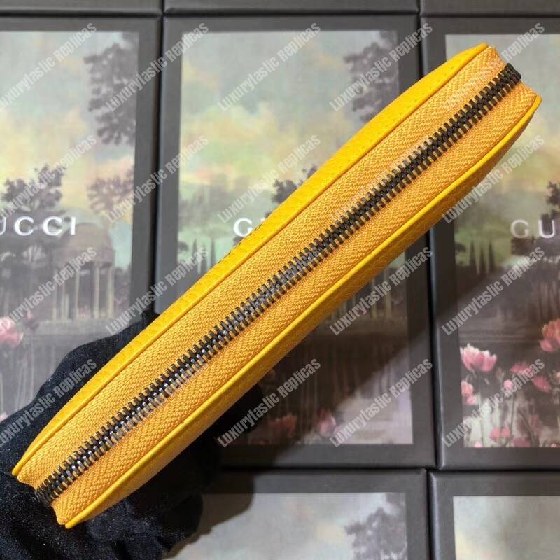 G*u*i garden leather zip around wallet yellow with bat