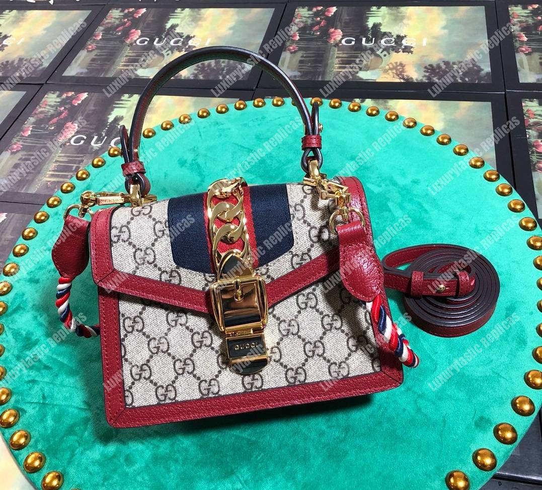 G*u*i sylvie gg sup*e canvas mini bag red