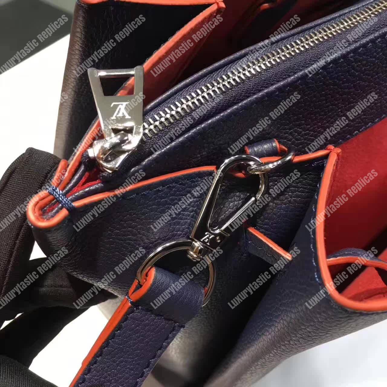 LV Lockmeto Handbag Luxury Leather Marine Rouge
