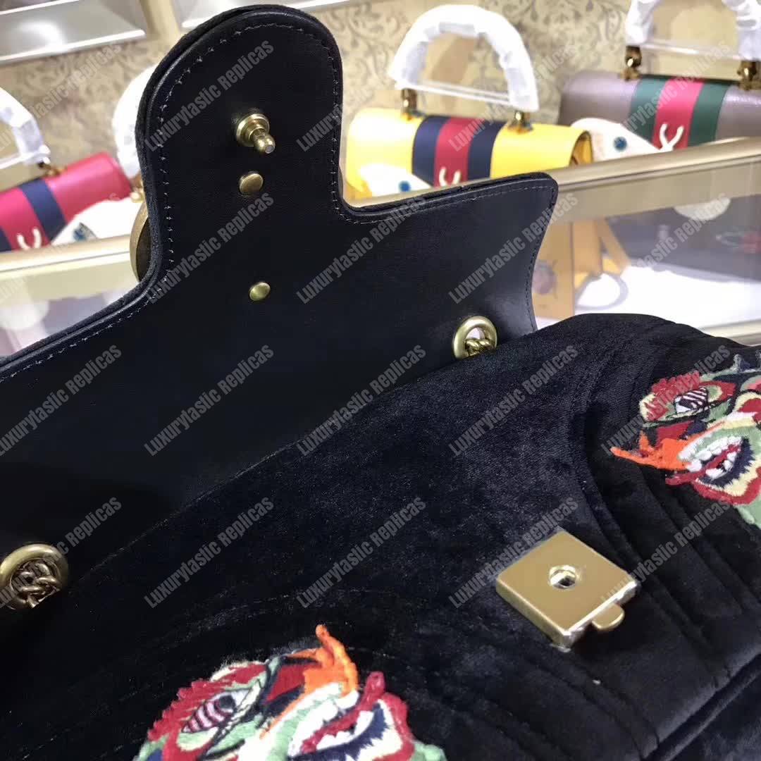 G*u*i gg marmont medium velvet bag dragon