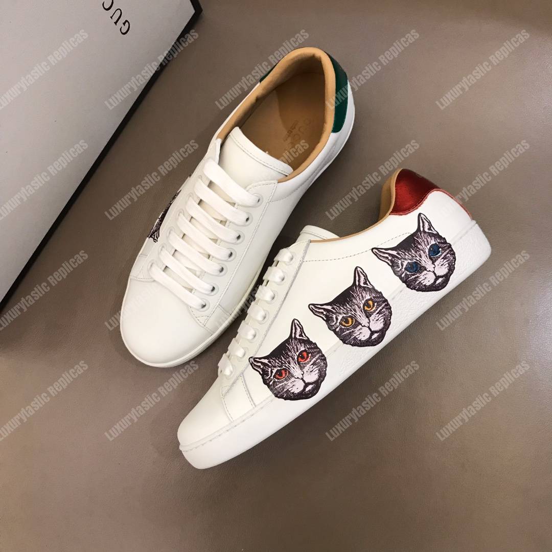 G*u*i ace sneaker with mystic cat white