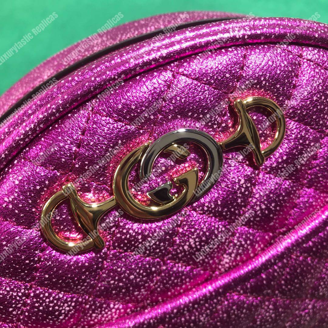 G*u*i laminated leather mini bag purple