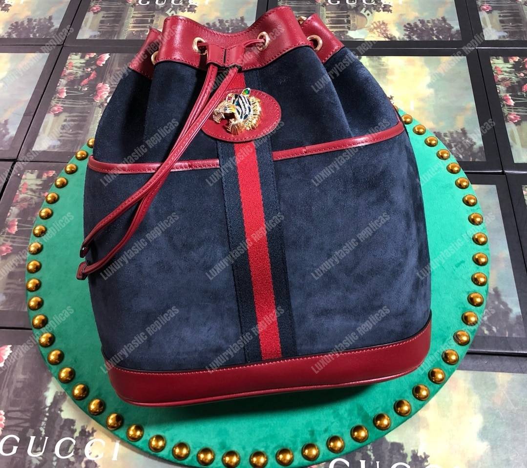 G*u*i rajah medium bucket bag blue